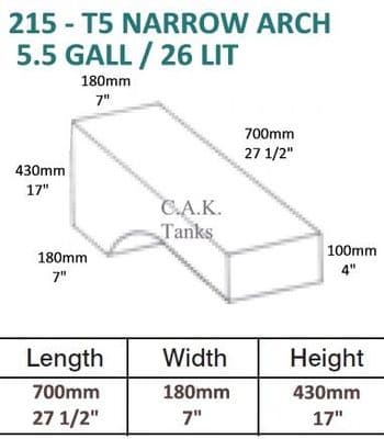 26 Lltre T5 T6 NARROW WHEELARCH WATER TANK