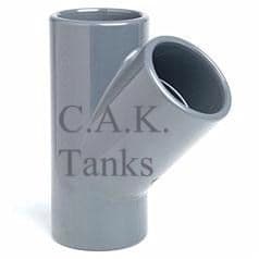 40mm RIGID WASTE TEE 45 DEG OUTLET CONNECTION