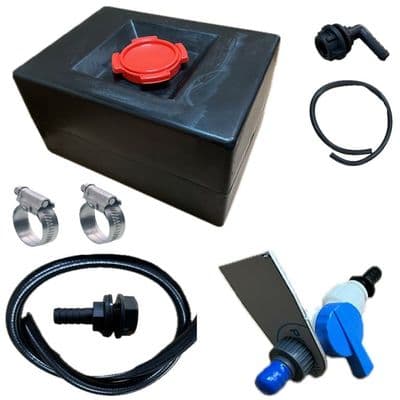 68 Litre Fresh Water Tank Kit Pressure Fill With Red Access Cap Campervan