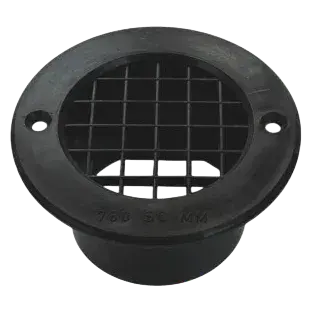 75 mm OD ROUND 35mm TAIL DROP VENT BLACK