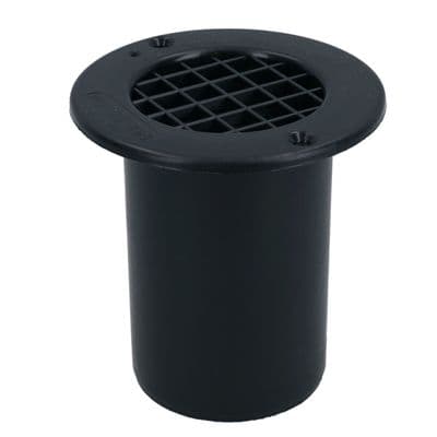75mm OD ROUND LONG TAIL GAS DROP OUT VENT BLACK