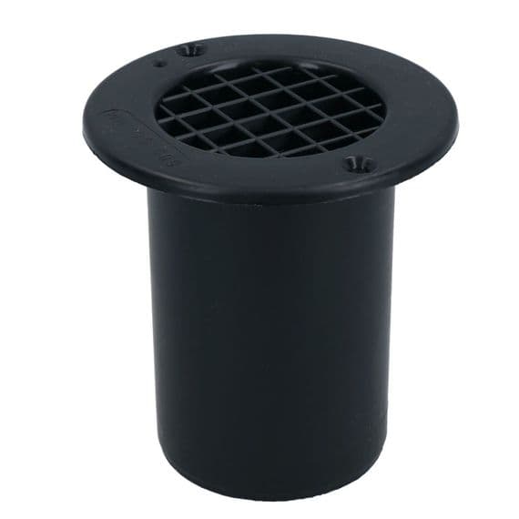 75mm OD ROUND LONG TAIL GAS DROP OUT VENT BLACK