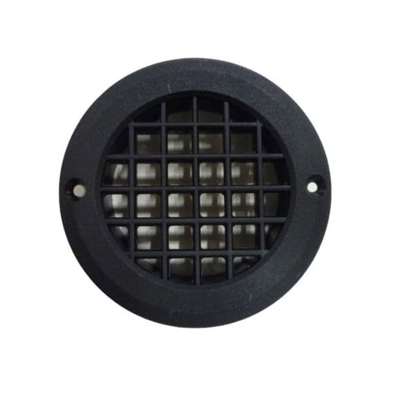 75mm OD ROUND SHORT TAIL GAS DROP VENT BLACK
