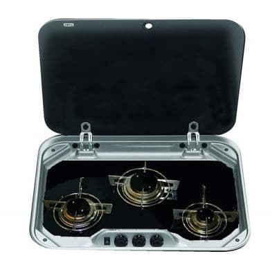 8023 BLACK GLASS 3 BRN HOB+ 12V IG