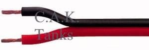 8A TWIN FLAT CABLE RED/BLACK 2 x 1mm PER MTR