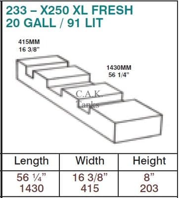 91 LITRE WATER TANK FOR XLWB L4 FIAT DUCATO BOXER RELAY 06 ON