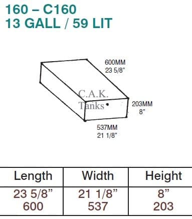 C160 FRESH OR WASTE WATER TANK