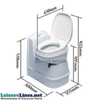 C200CS ELECTRIC WHITE THETFORD CASSETTE TOILET WITHOUT DOOR