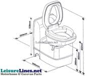 C200CS ELECTRIC WHITE THETFORD CASSETTE TOILET WITHOUT DOOR