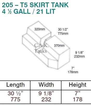 CAK T5 T6 205 SKIRT TANK WASTE KIT