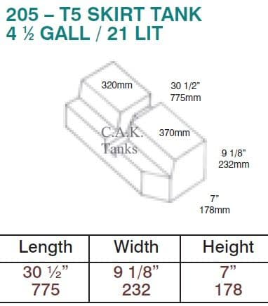 CAK T5 T6 205 SKIRT TANK WASTE KIT