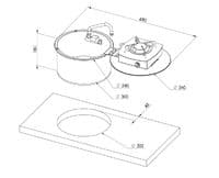 CAN 1 BURNER ROUND FOLDY HOB + INSET SINK