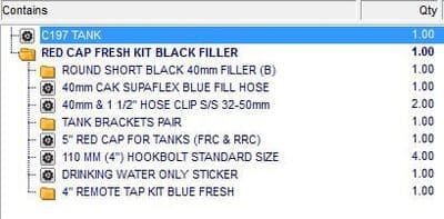 DUCATO RELAY BOXER LWB MOTORHOME FRESH WATER TANK + FITTING KIT + BLACK FILLER CAP + RED ACCESS CAP