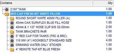 DUCATO RELAY BOXER LWB MOTORHOME FRESH WATER TANK + FITTING KIT + WHITE FILLER CAP + RED ACCESS CAP