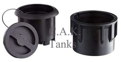 Gas LPG Fill Point housing recessed 70mm + cap - Black