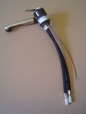 FLORENZ SINGLE LEVER MIXER TAP BLACK- MATT NICKEL EFF