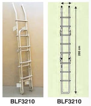 FOLDING EXTERNAL ALUMINIUM REAR ROOF ACCESS LADDER 9 RUNG