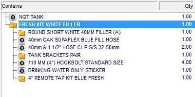 FRESH WATER TANK + FITTING KIT + WHITE FILLER CAP - FORD TRANSIT MOTORHOME CONVERSION