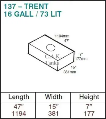 Fresh Water Tank Kit for Ford Transit MK8 RWD L3 & L4 2014 On GREY FILLER