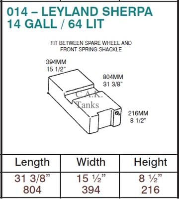 LEYLAND SHERPA FRESH OR WASTE WATER TANK