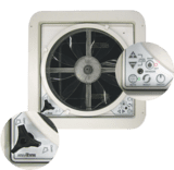 MaxxFan Deluxe Hooded Fan Roof Vent white