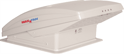 MaxxFan Deluxe Hooded Fan Roof Vent white