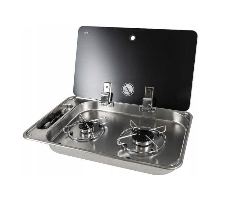 n CAN 2 BURNER INSET HOB BLACK GLASS