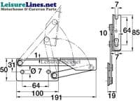 SEATBOX BEDBOX TOP SPRUNG HINGES PAIR