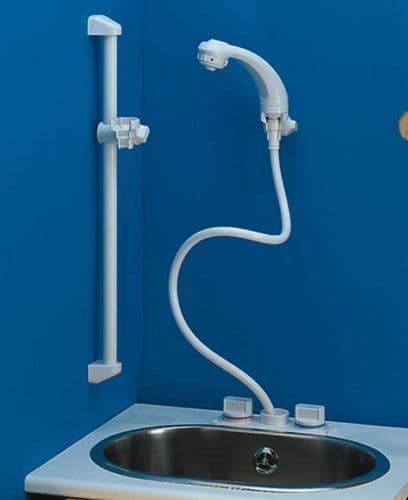 White Shower Riser SHOWER RISER BAR WHITE