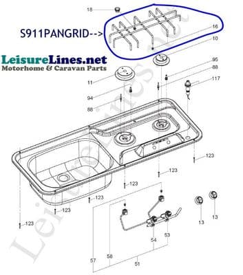 SMEV 911 PAN STAND RACK GRID - chrome