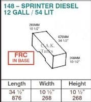 SPRINTER DIESEL FRESH WATER TANK + FITTING KIT - BLACK FILLER CAP - MOTORHOME CONVERSION
