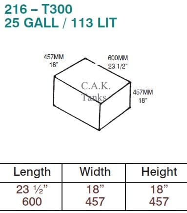 T300 TANK 18 X 18 X 24  28G/ 126L
