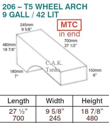 T5 WHEELARCH TANK & MALE CAP IN TOP