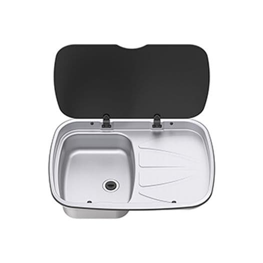 THETFORD Argent Sink Right Hand Drainer w/ Glass Lid Waste Fitting NO  TAP HOLE (SSK1055-SP)