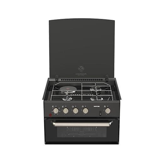 THETFORD Minigrill Dual Fuel Cooker 3 Gas Burners 1 Electric Hotplate & Grill w/ Glass Lid & Ignitio