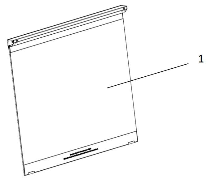 THETFORD Spare K1520 Glass Lid For Over Hobs Glass Clear Print Black