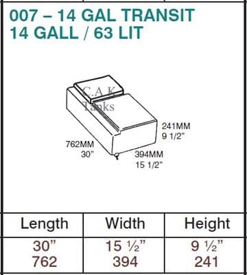 TRANSIT FRESH OR WASTE WATER TANK