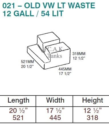 VW OLD LT WASTE TANK
