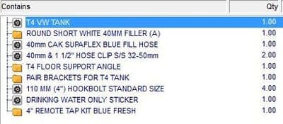 VW T4 FRESH WATER TANK KIT + WHITE FILLER CAP MOTORHOME CONVERSION