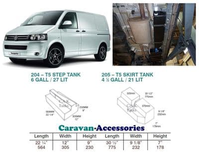 VW T5 T6 FRESH WATER TWIN TANK KIT + WHITE FILLER CAP, MOTORHOME CONVERSION
