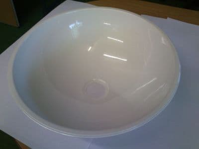 WHITE STAINLESS BOWL 390 DIA x 150D