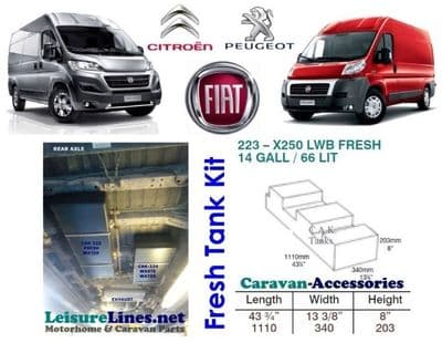 X250 FRESH WATER TANK KIT + WHITE FILLER CAP, DUCATO, RELAY, BOXER MOTORHOME