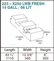 X250 WASTE WATER TANK 223 TANK KIT  EXTRA LONG WHEEL BASE DUCATO, RELAY, BOXER MOTORHOME