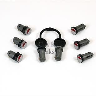 ZADI LOCK BARRELS x 8 & PAIR OF KEYS