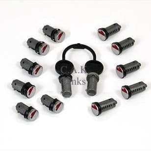 ZADI LOCK BARRELS x 13 & PAIR OF KEYS