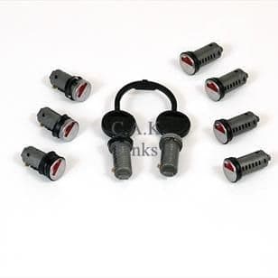 ZADI LOCK BARRELS x 9 & PAIR OF KEYS