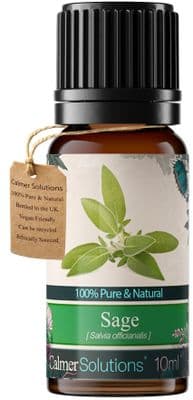 Calmer Solutions Sage Essential Oil  | 100% Pure & Natural | Aromatherapy & Wellness