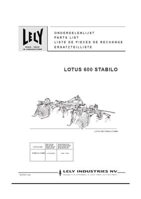 Lely Lotus 600 Tedder  (PDF Digital download)