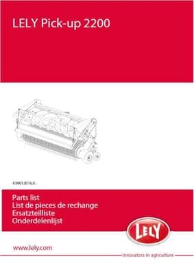 Lely PU2200 Pick-up Reel (Camless) 4.90018516.0-   (PDF Digital download)