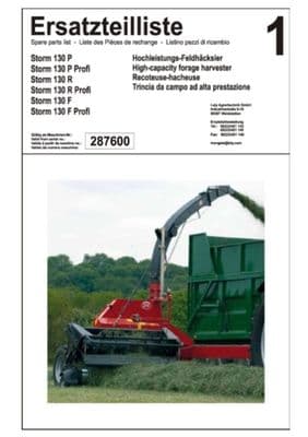 Lely Storm 130P Parts Book  (PDF Digital download)